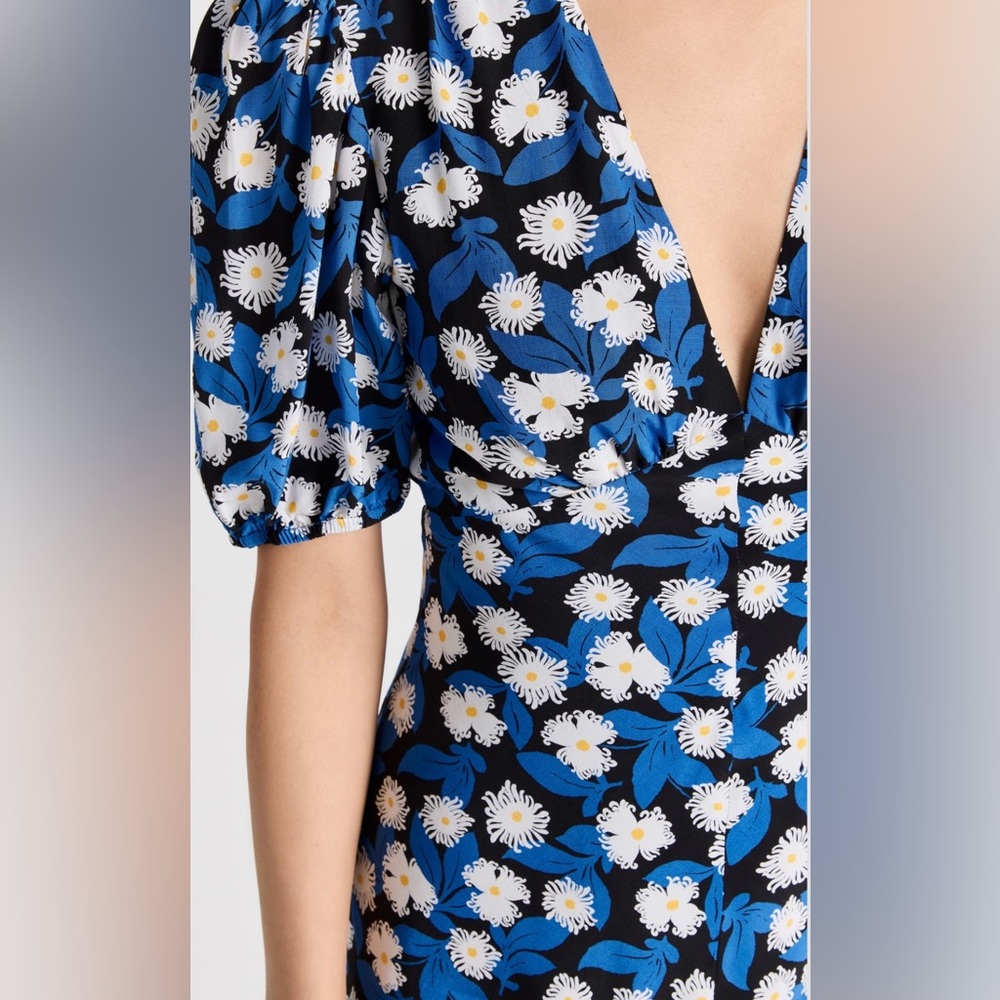 🆕🔖 Staud ✨ Mini Milla Dress ✨White Acid Floral Print ✨ Size 14 ✨ NWT!! - Picture 7 of 14